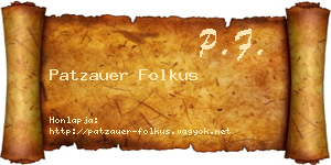 Patzauer Folkus névjegykártya