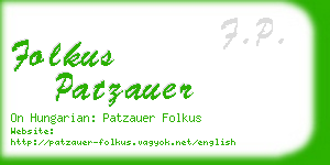 folkus patzauer business card